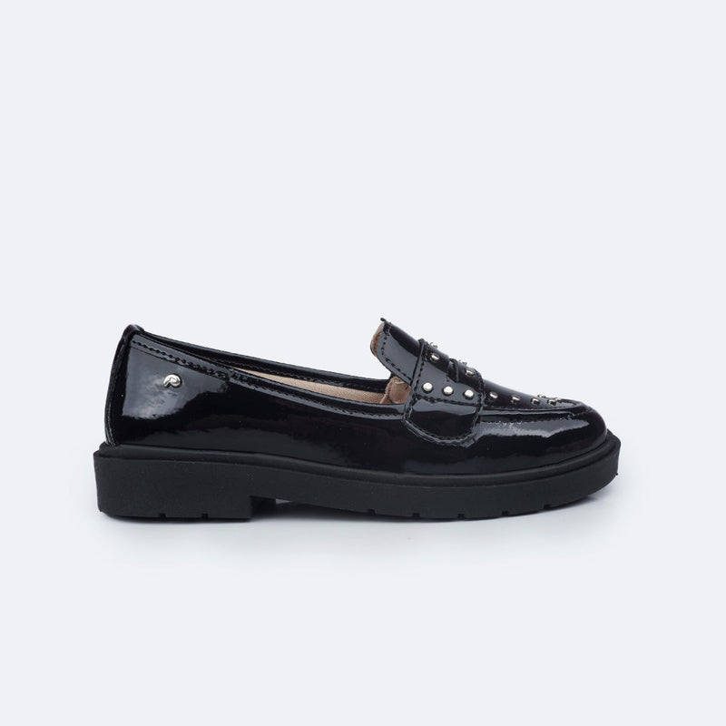 Sapato Infantil Pampili Tifany Mocassim Tachas Preto