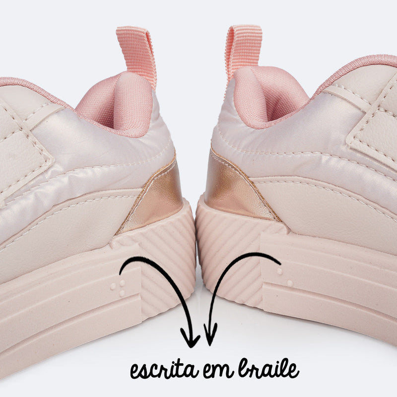 Tênis Infantil Feminino Pampili Max Matelassê Comfy Nude