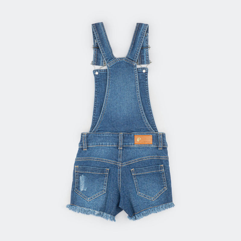 Jardineira Infantil Feminino Jeans Claro