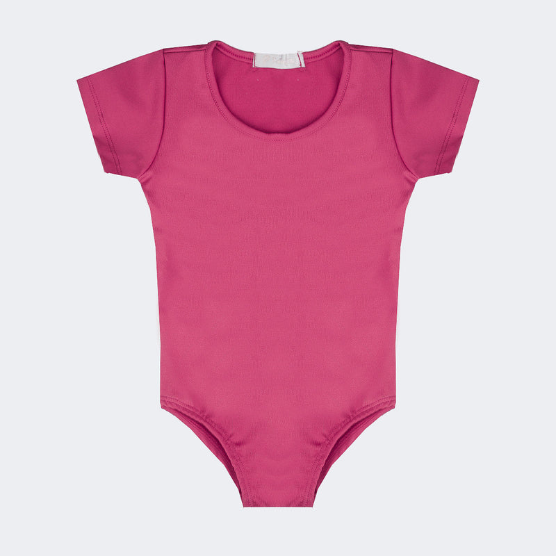 Maiô Collant Infantil Pampili  Manga Curta Rosa