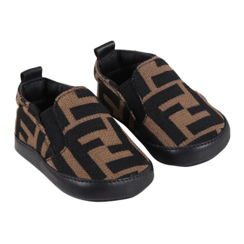 Fendi Baby - Neutro Ff Allover Slip On Berço Sapato