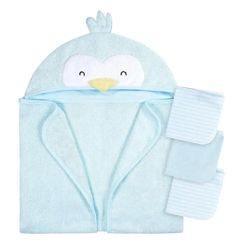 Gerber - Toalha de banho e panos de banho com capuz para bebê, pinguim