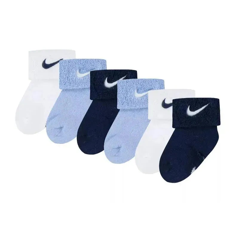 Haddad - Meias Nike 6Pk Terry Cuffed, Azul