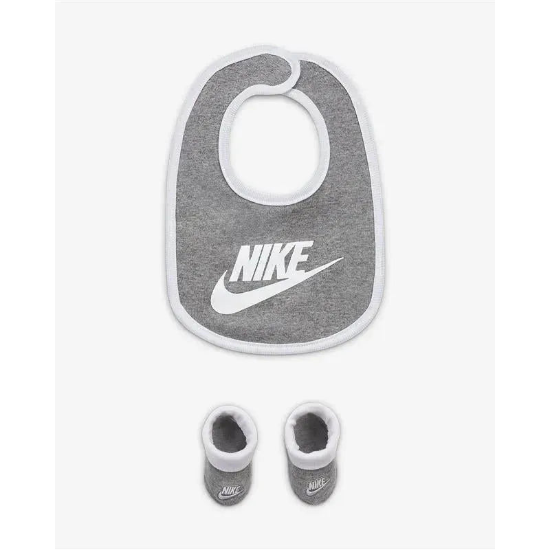 Haddad - Conjunto de meias Nike Core Swoosh Bib e Bootie de 2 peças, cinza