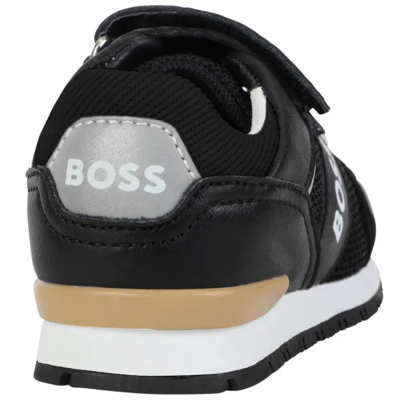 Hugo Boss Baby - Tênis de couro para menino, preto