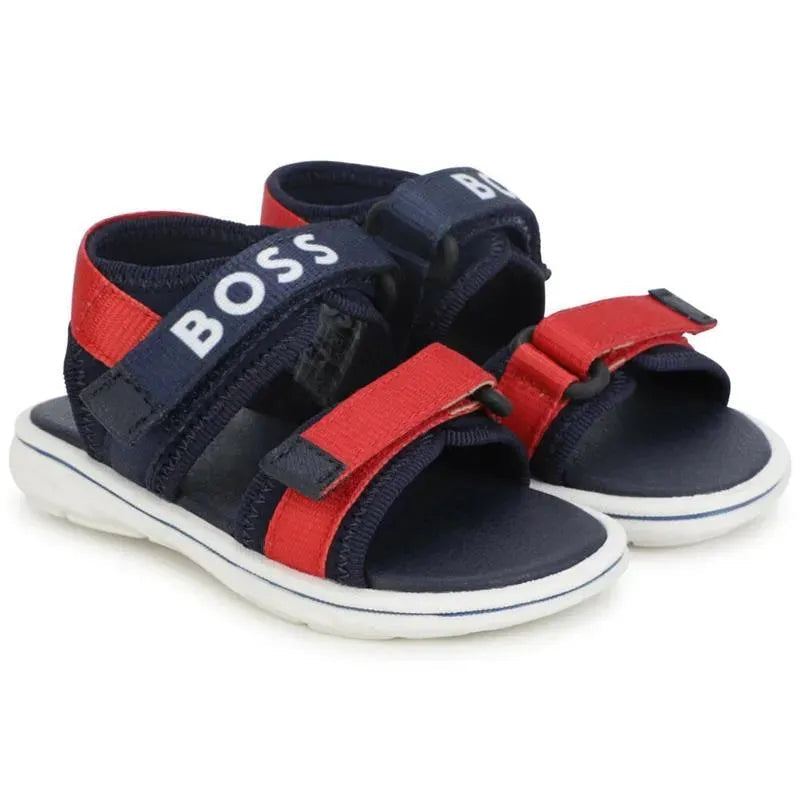 Sandálias Hugo Boss Baby - Menino com logo azul marinho e vermelho