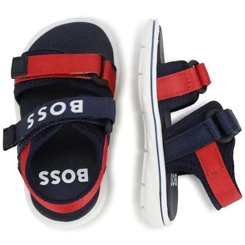 Sandálias Hugo Boss Baby - Menino com logo azul marinho e vermelho