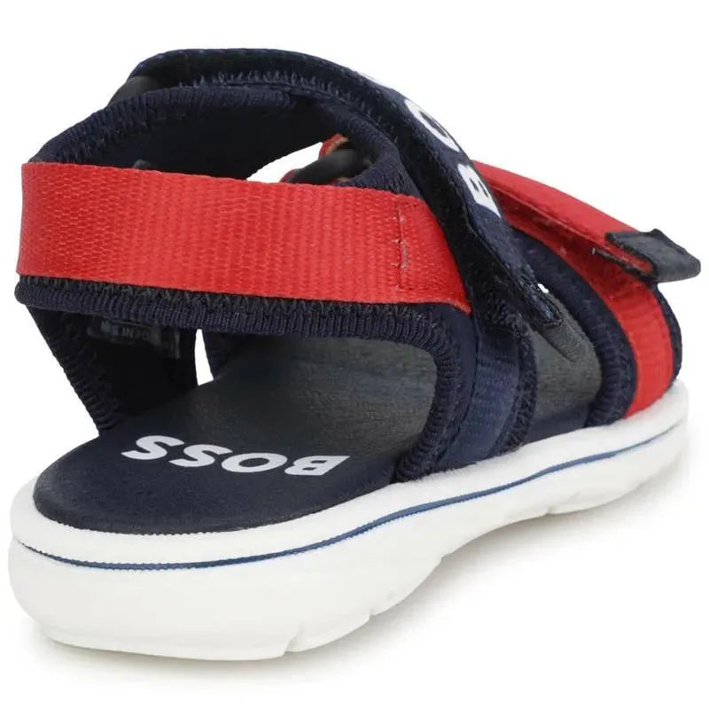 Sandálias Hugo Boss Baby - Menino com logo azul marinho e vermelho