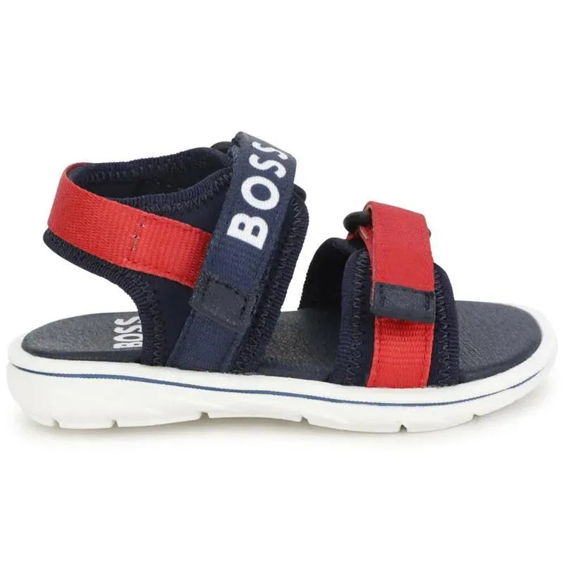 Sandálias Hugo Boss Baby - Menino com logo azul marinho e vermelho