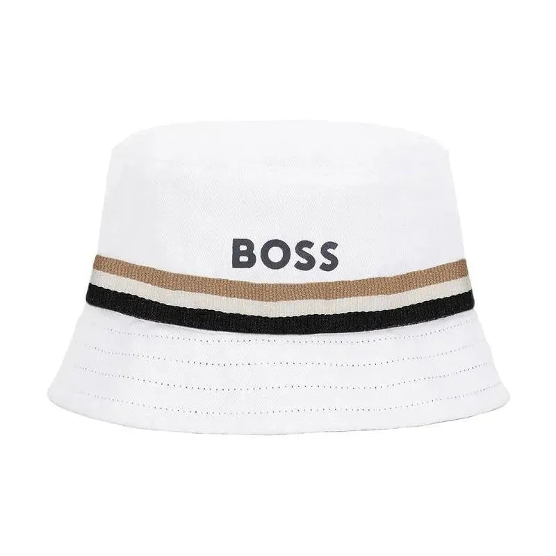 Hugo Boss Baby - Chapéu Bucket de algodão reversível, azul marinho