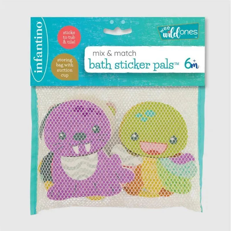 Infantino - Wee Wild Ones Mix &amp; Match Adesivos de banho Amigos