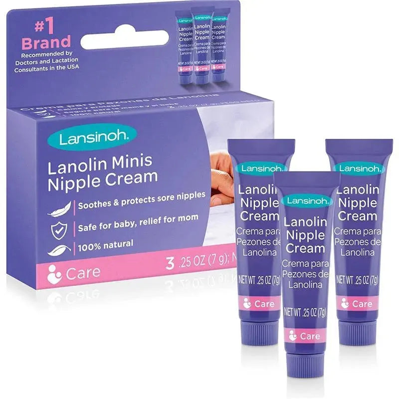 Lansinoh - creme de mamilo de lanolina para enfermagem, 3 mini tubos/0,75 oz