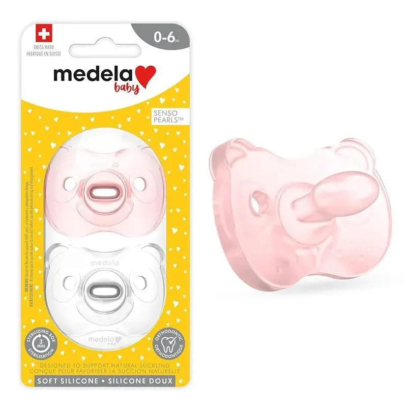 Medela - chupeta de bebê 2Pk, rosa/transparente