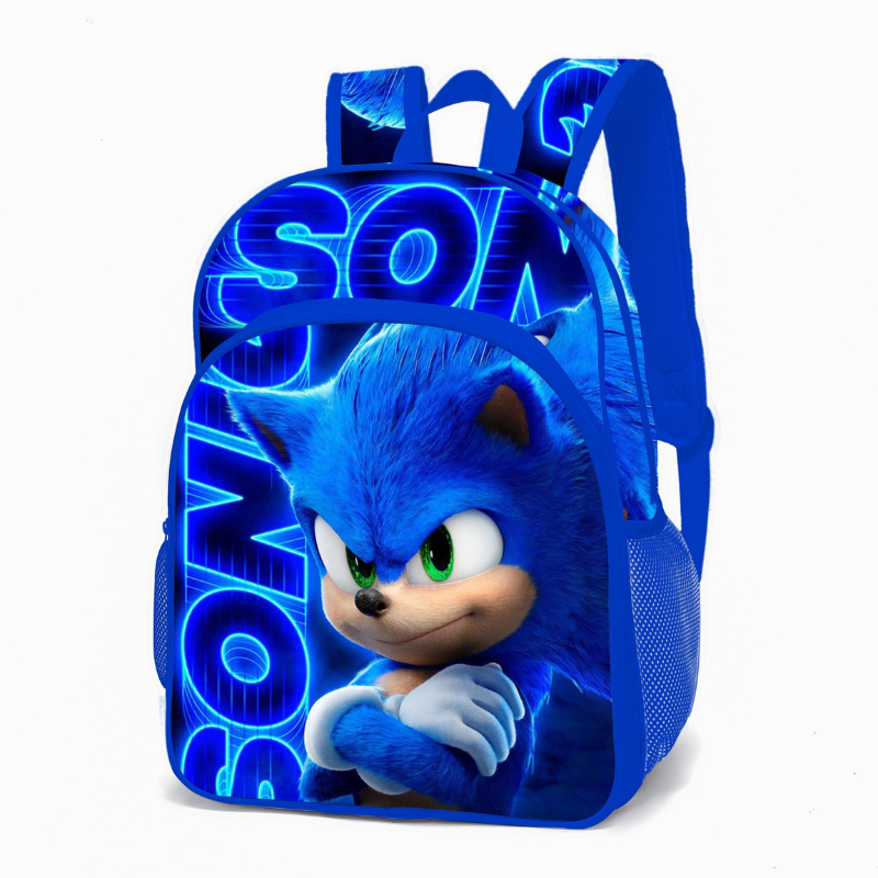 Mochila Infantil Sonic + Lancheira + Estojo