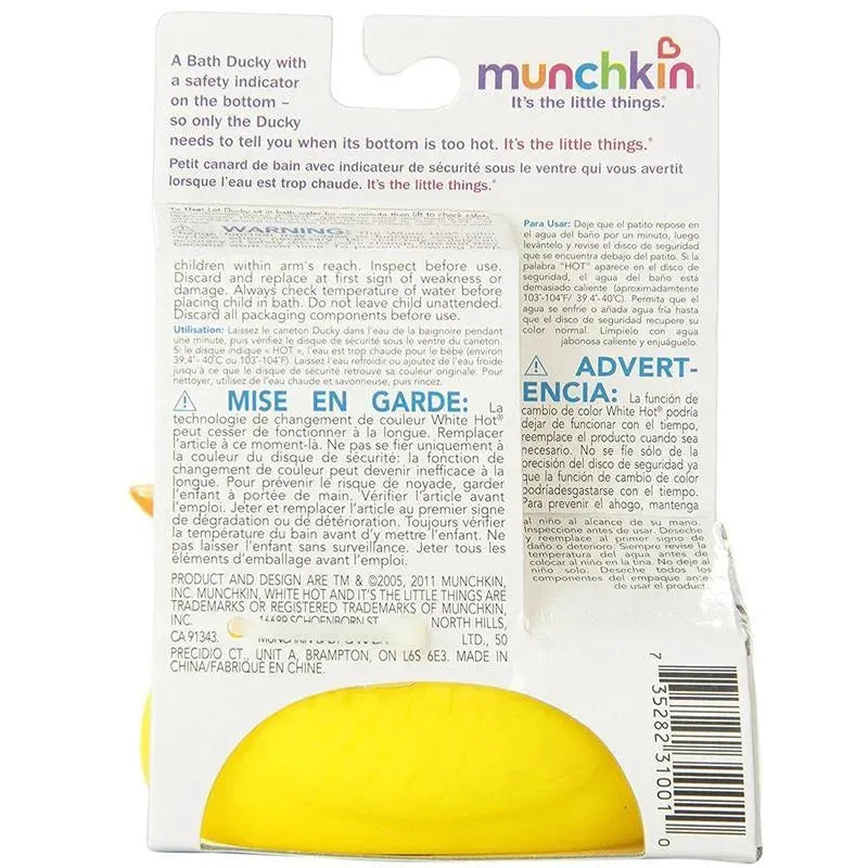 Ducky de banho de segurança quente branco Munchkin