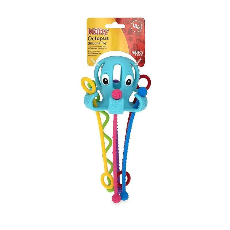 Nuby - Brinquedo interativo polvo 100% silicone com cordão