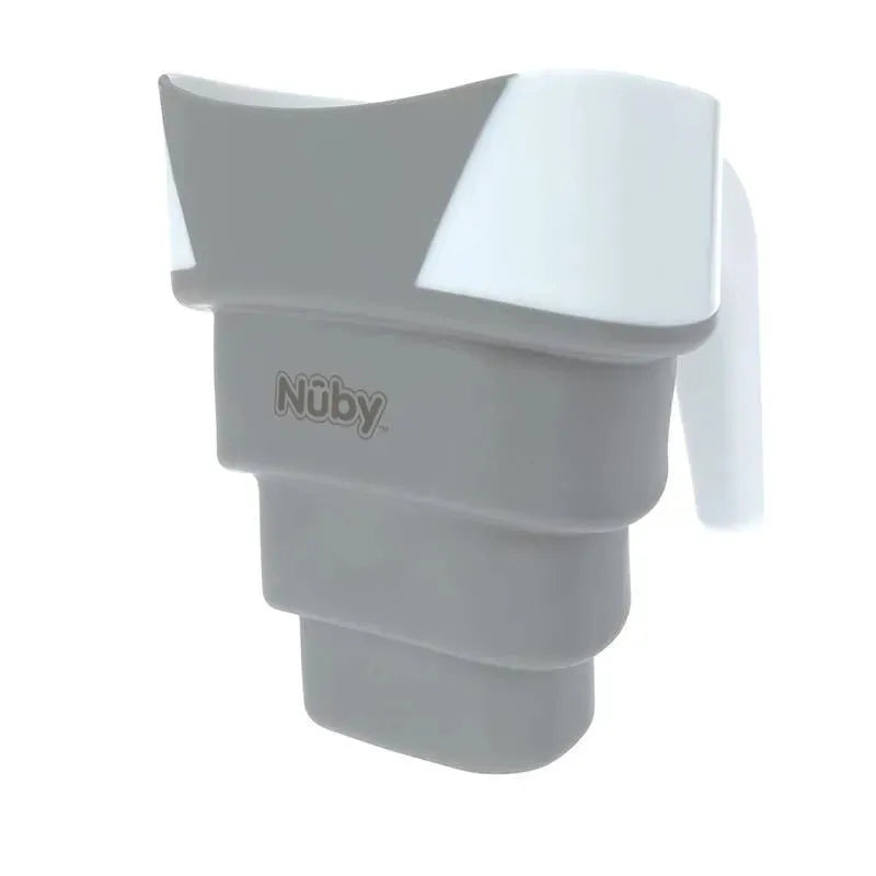 Nuby - balde de enxágue de banho dobrável, branco/cinza