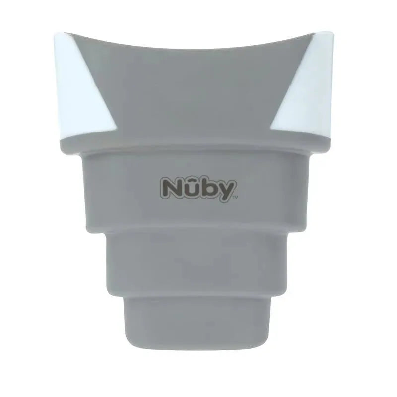 Nuby - balde de enxágue de banho dobrável, branco/cinza