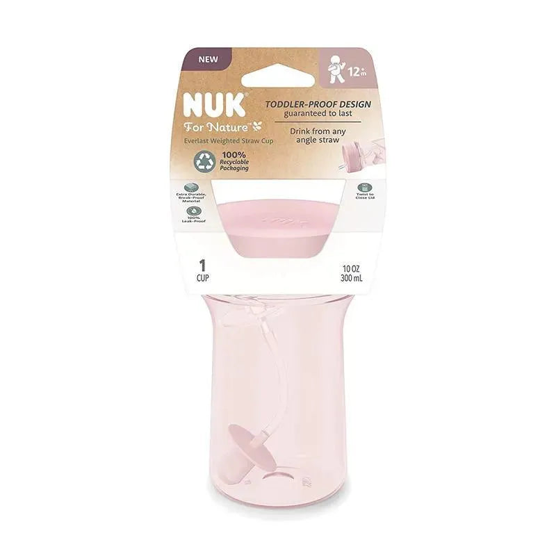 NUK - For Nature Everlast Weighted Straw Cup, 10 Oz