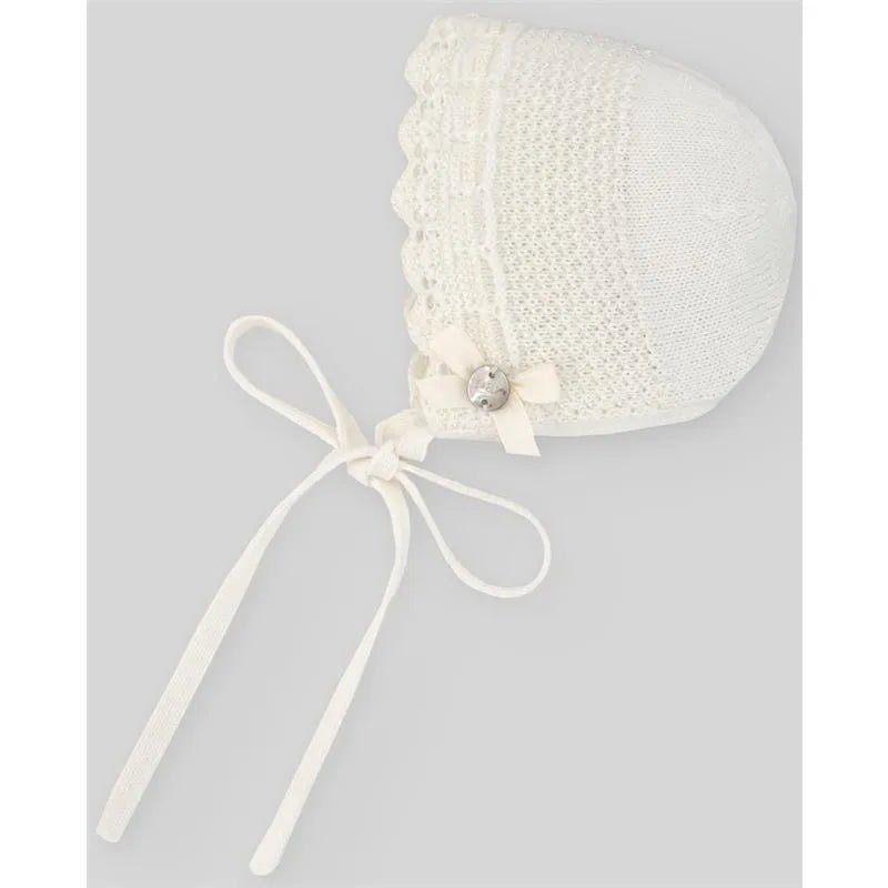 Paz Rodriguez - Baby Knit Newborn Bonnet, Creme/Bege