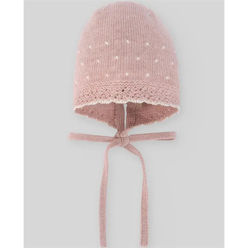 Paz Rodriguez - Baby Knit Newborn Bonnet, Rosa Pó/Bege