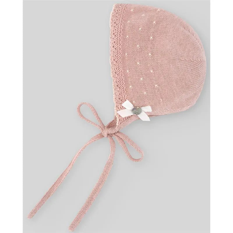 Paz Rodriguez - Baby Knit Newborn Bonnet, Rosa Pó/Bege