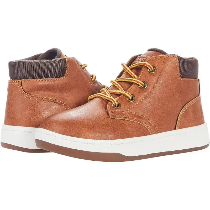 Polo Ralph Lauren Baby - Bota de tênis Court, Tan polido