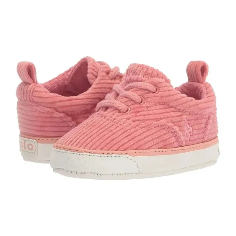 Polo Ralph Lauren Baby - Tênis de veludo Keaton II, rosa claro