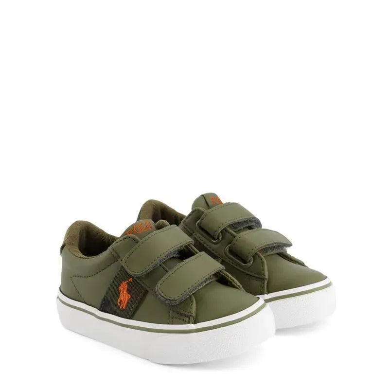 Polo Ralph Lauren Baby - Sapatilhas Sayer EZ Olive Tumbled, Camuflagem