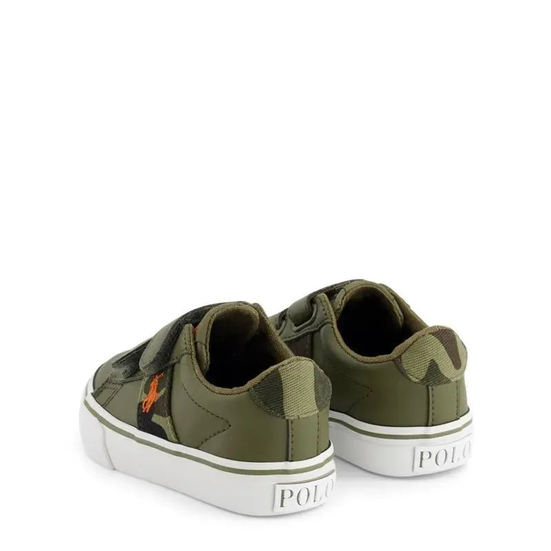 Polo Ralph Lauren Baby - Sapatilhas Sayer EZ Olive Tumbled, Camuflagem