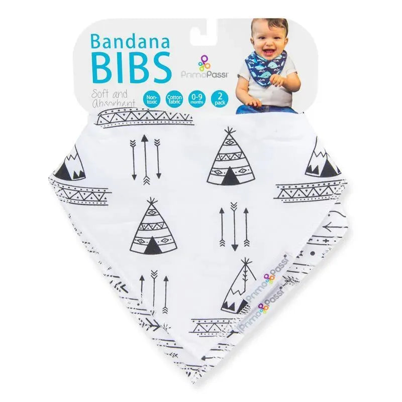 Primo Passi - Babador Bandana Flechas Brancas/Pretas 2Pk