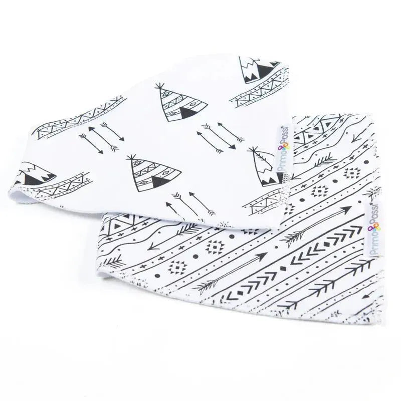 Primo Passi - Babador Bandana Flechas Brancas/Pretas 2Pk