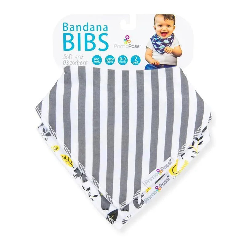 Primo Passi - babador 2Pk babador bandana elefante e listras cinza