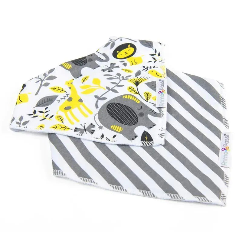 Primo Passi - babador 2Pk babador bandana elefante e listras cinza