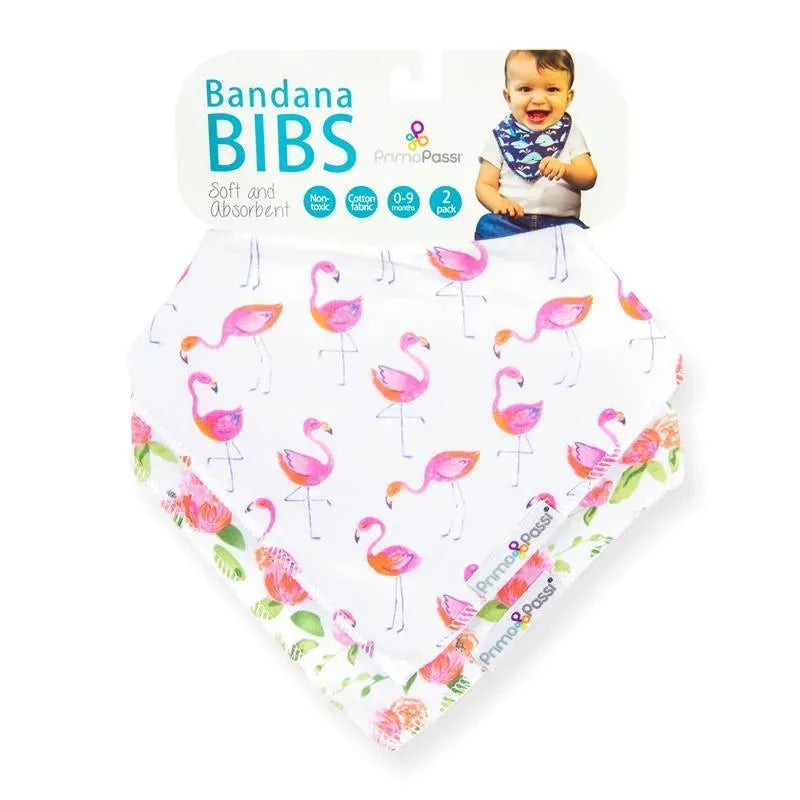 Primo Passi - Babador Bandana Flamingos/Rosas 2Pk