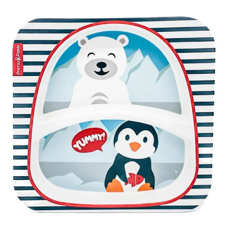 Conjunto de louça de bambu Primo Passi Kids - amigos de inverno