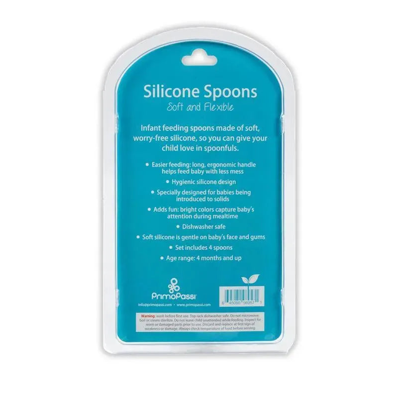 Primo Passi - Colher de Silicone 4Pk, Azul/Verde