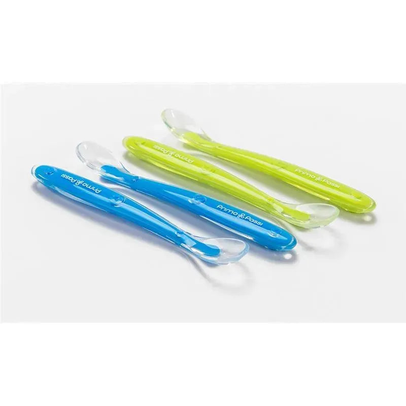 Primo Passi - Colher de Silicone 4Pk, Azul/Verde