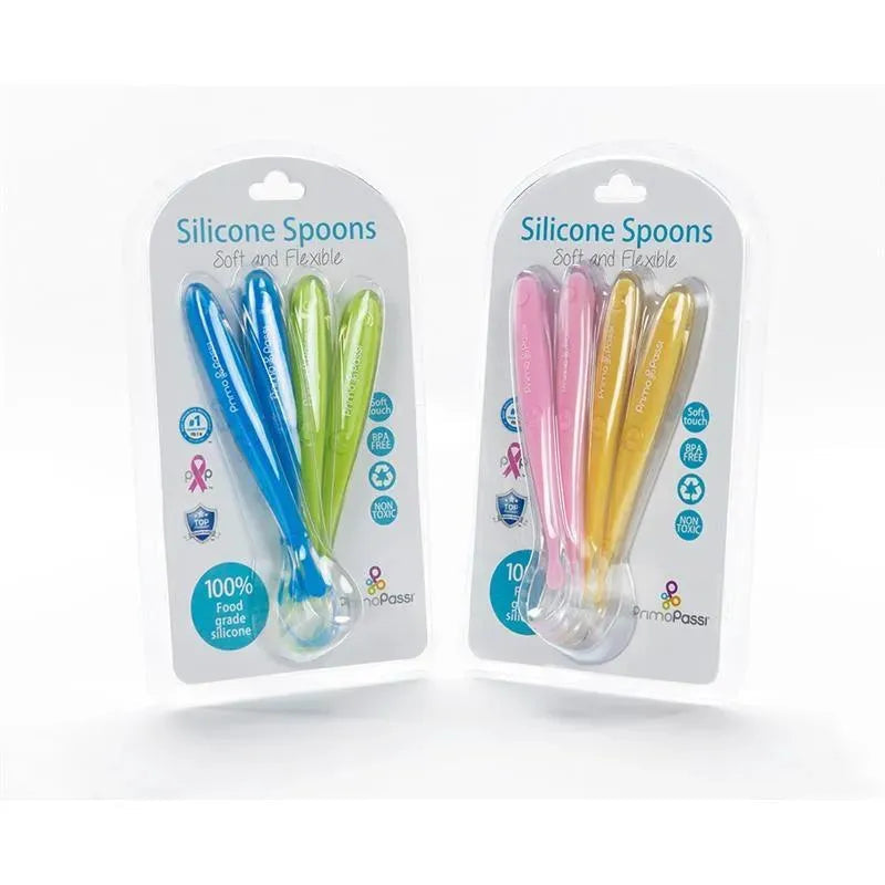 Primo Passi - Colher de Silicone 4Pk, Azul/Verde