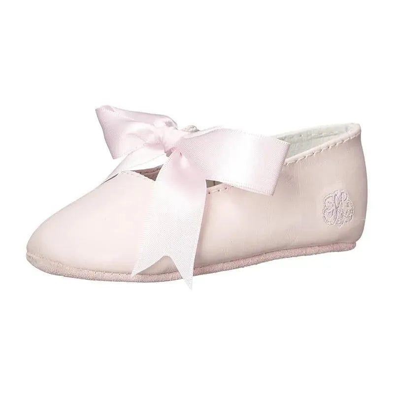 Sapatos de berço Ralph Lauren bebê - meninas Briley de couro com detalhe de laço, rosa