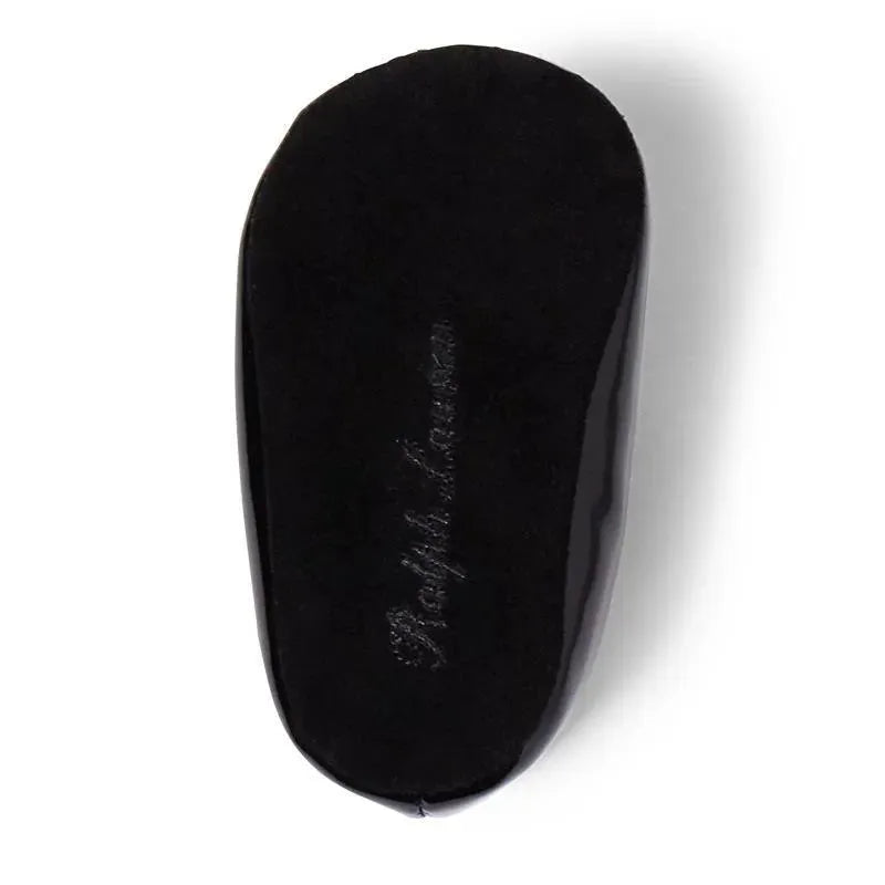 Chinelo Ralph Lauren Kids Briley de couro envernizado preto