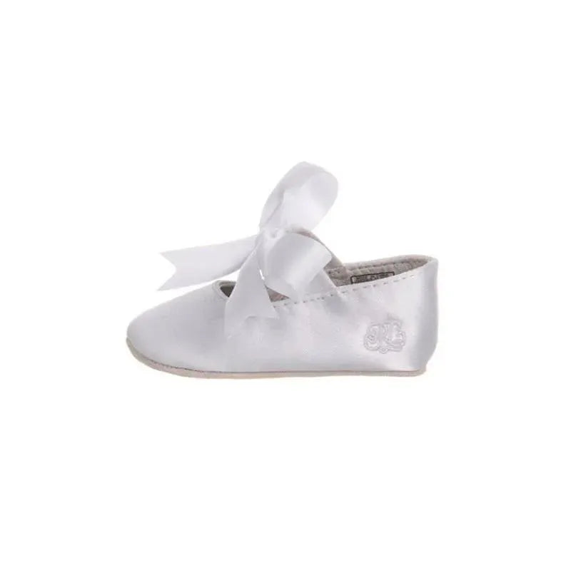 Sapatilha de balé Ralph Lauren Layette Briley, cetim branco