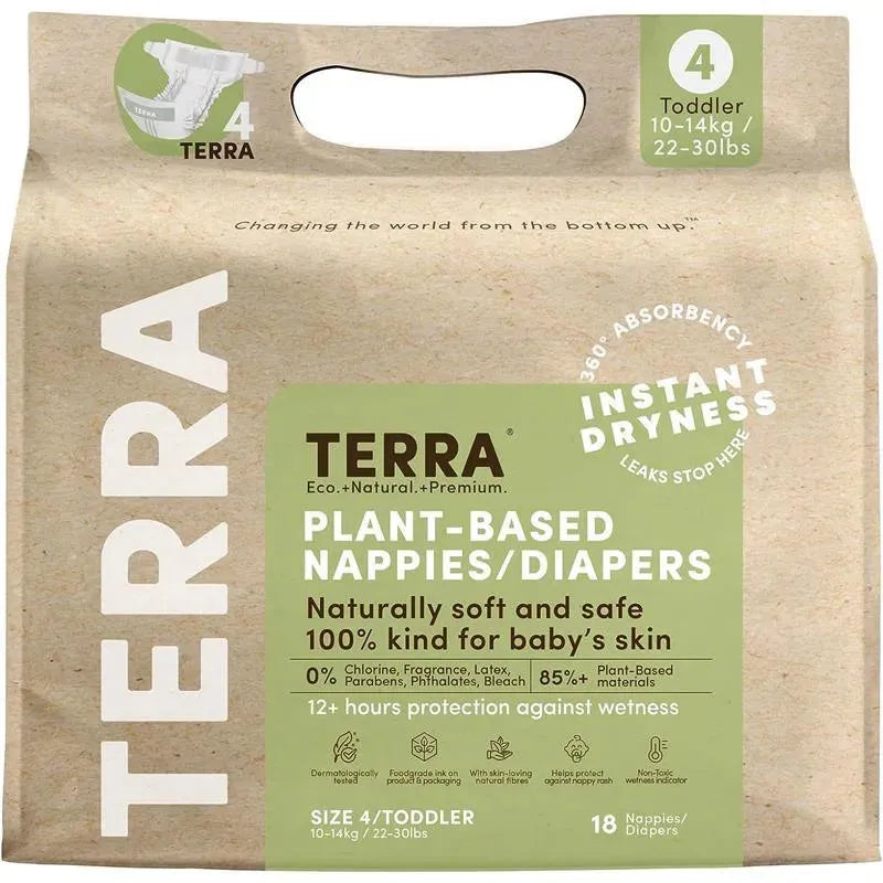 Terra - Fraldas 18Ct 85% Vegetais, Tamanho 4