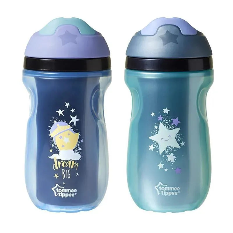 Tommee Tippee 2-Pack 9 Oz Isolado à Prova de Derramamento Copo Copo Sipper 12M+, Cores Podem Variar